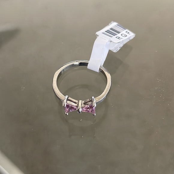 Bow Ring with pink sapphires Size 6 - Picture 3 of 4